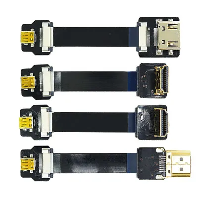 FPC Flexible Flat HDTV Ribbon Cable FPV Micro HDMI Mini HDMI 90 Degree Connector • $3.99