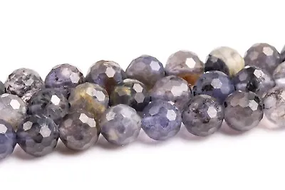 6MM Genuine Natural Gray Purple Iolite Grade A Micro Faceted Round Loose Beads • $5.79