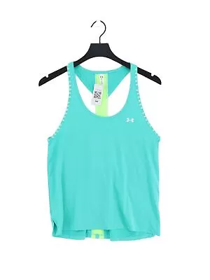 Under Armour Women's T-Shirt M Green 100% Other Sleeveless Basic • £11.60