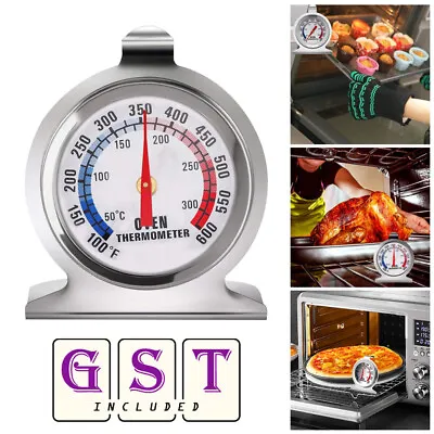 Stainless Steel Oven Thermometer Large Dial Kitchen Food Temperature AU • $10.58