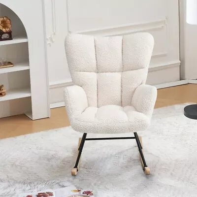 Modern Rocking Chair Nursery Living Room Lazy Leisure Sofa Armchair Reading Seat • £129.95