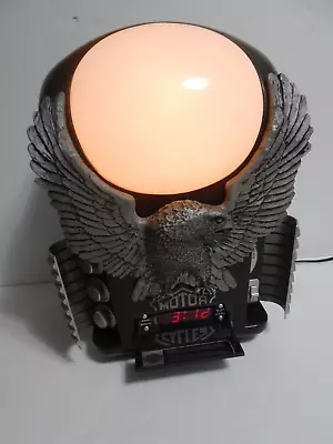 Milwaukee Harley Davidson Motorcycle Lamp Alarm Clock AM/FM Radio Eagle Vintage • £71.25