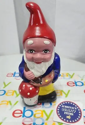 Garden Gnome Dwarf Hand Painted  Artist  Ceramic Statue Vintage Yard Art 10 Inch • £28.43