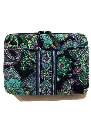 Vera Bradley Blue Rhapsody Laptop Portfolio Hard Case Bag Quilted Paisley • $30