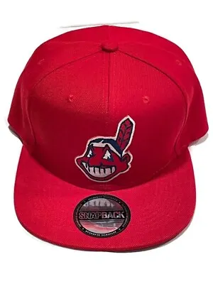 Vintage Cleveland Indians Chief Wahoo SnapBack Hat Red Adjustable Red UV • $25.50