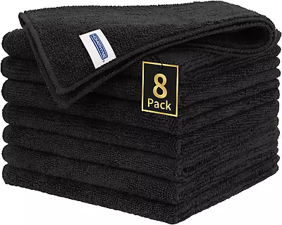 Premium Microfiber Cleaning Cloth 8 Pack 12.6  X 12.6  Cleaning Towels Lint-F • $11.76