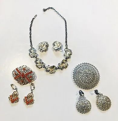 Vintage Lot Of 3 Sarah Coventry Jewelry Sets Necklace Pin Earrings • $24.99