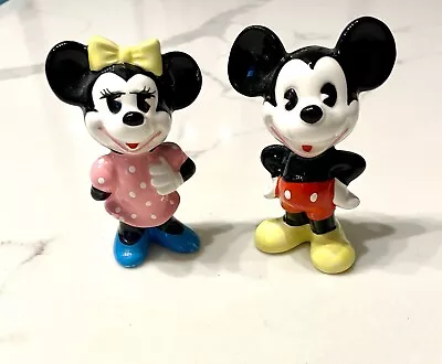 Mickey And Minnie Mouse Ceramic Figurines Cake Toppers • $8