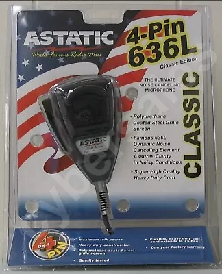 Retail Package ASTATIC 636 L Noise Canceling  CB  Ham Radio Microphone 4-pin Mic • $35.99