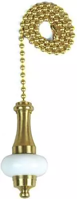 New Jandorf 60322 Brass And White Ceramic Ceiling Fan Pull Chain 12  3403904 • $4.19