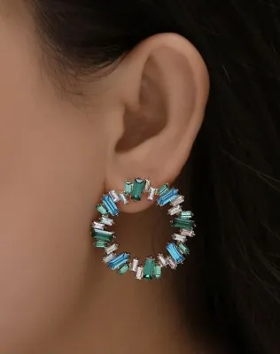 £4.99 • Buy Crystal Sparkle Circle Stud Earrings Statement Zara Blogger NEW UK