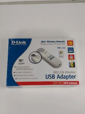 D-link Air Wireless Network- USB Adapter 802.11b DWL-122 New • $16.99