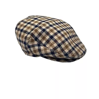 Mens Aquascutum Classic House Check Casual Flat Cap Hat Newsboy Size Medium M • £175