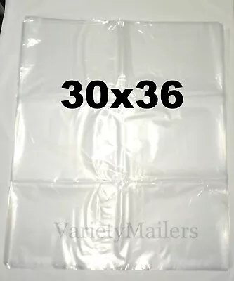 5 EXTRA LARGE SIZE 30x36 ~ Sturdy 2 Mil Clear Flat Plastic Merchandise Bags • $10.50