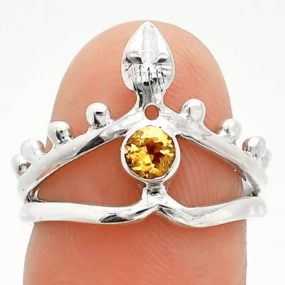 Natural Citrine 925 Sterling Silver Ring S.6.5 Jewelry R-1467 • £7.70