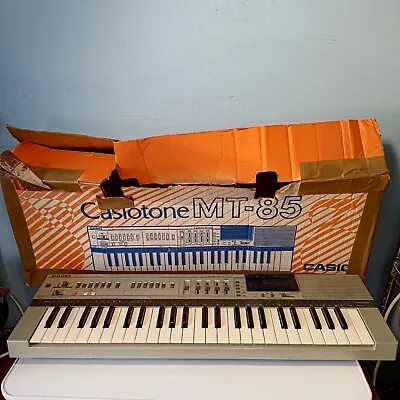 Vintage Casio Casiotone MT-85 Keyboard Melody Guide W/ ROM Pack & Adapter • $185