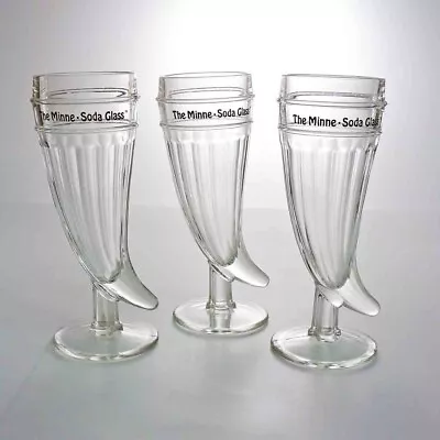 Minne-Soda Drinking Glass Lot Of 3 Minnesota Vikings Advertising Horn Shape • $29.95