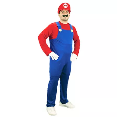 BRAND NEW Mens Super Mario Luigi Brothers Party Costume With Hat And Moustache • $32.99