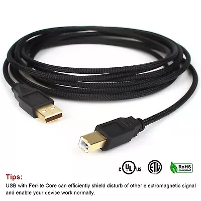 $6.99 • Buy AU 2M 3M 5M Lot Braided USB 2.0 Cable Type A Male To Type B Male Printer Cable