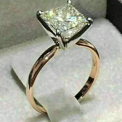 2.00 Ct Princess Cut Solitaire Moissanite Engagement Ring Solid 14k Yellow Gold • $280