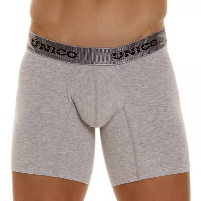 Unico Boxer Long Leg Suspensor Cup CENIZO Ash Cotton Viscose Men's Underwear: • £33