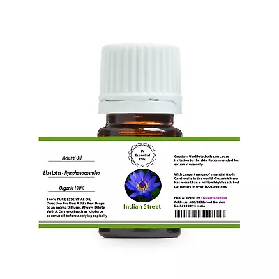 Indian Street Blue Lotus Pure Therapeutic Grade Essential Oil 3ml To 100ml • $6.89