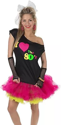 Underwraps I Love The 80S Disco T-Shirt Adult Women Costume Accessory Top 30189 • $7.37