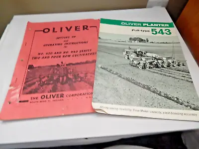 Oliver 420 440  2 4 Row Cultivator O &M & OLIVER PULL-TYPE 543 PLANTER ADVERT. • $20