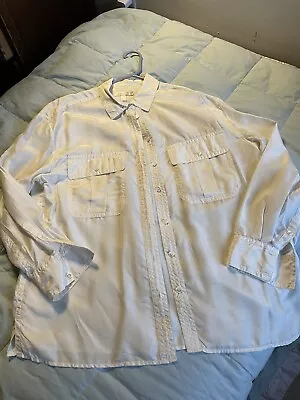 Banana Republic Vintage 100 Percent Silk Button Down Blouse Top Size L • $13