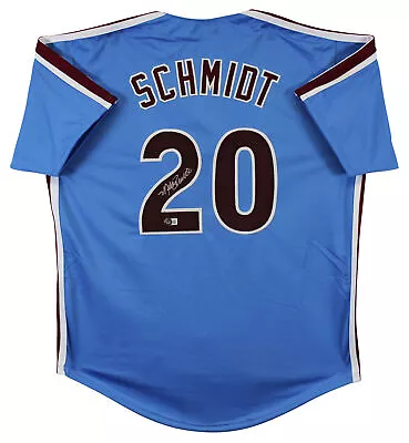 Mike Schmidt Authentic Signed Light Blue Pro Style Jersey Autographed BAS • $249.99