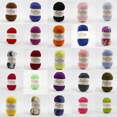 6x100g Knitting Yarn Acrylic Wool Bulk Crochet 8Ply Super Soft Craft Colour • $19.99