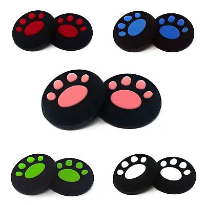 1 X Pair Of Paw Print Controller Thumb Grips PS4 PS5 Pads Analog Cover Xbox One • £1.69