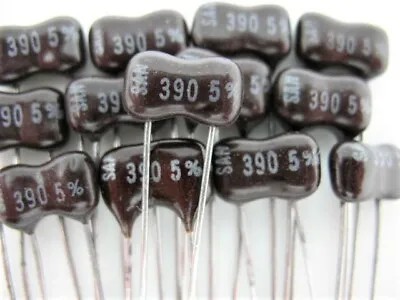 12 Pcs - 390pF @ 500 VOLTS 5% DIP SILVER MICA CAPACITOR ~~~   Great For RF • $7.99
