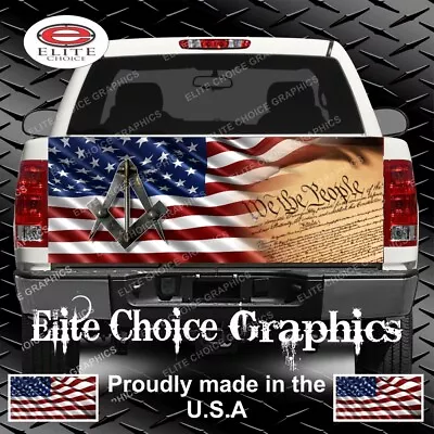 Free Mason American Flag Truck Tailgate Wrap Vinyl Graphic Decal Wrap • $53.74