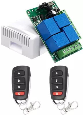 DC 12V Relay Remote Switch Wireless RF Remote Control Switch 4 Channel Module 43 • $26.24