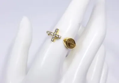 The Catholic Company CZ Cross & Miraculous Medal Ring • $24.01