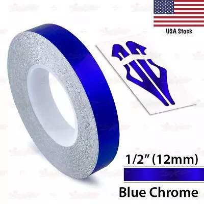 BLUE CHROME Roll Vinyl Pinstriping Pin Stripe Car Motorcycle Tape Decal Stickers • $9.95