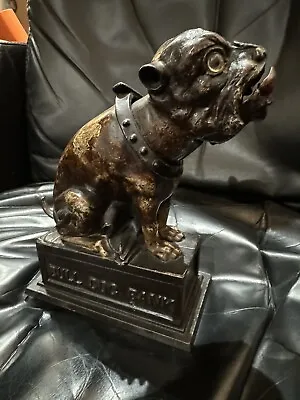 Cast Iron  BULL DOG Mechanical BANK By J & E Stevens 1880 • $535