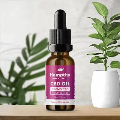 CBD OIL DROPS 250mg - Full Spectrum - 10ml - Mixed Berries Flavour • £7.49