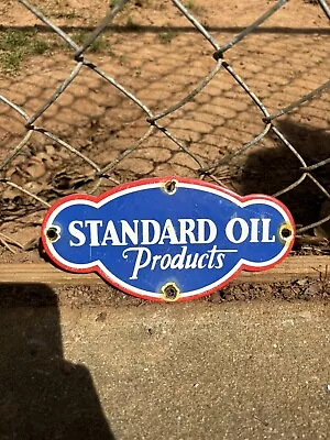 Vintage Porcelain Standard Oil Products Gas And Oil Sign • $9.99