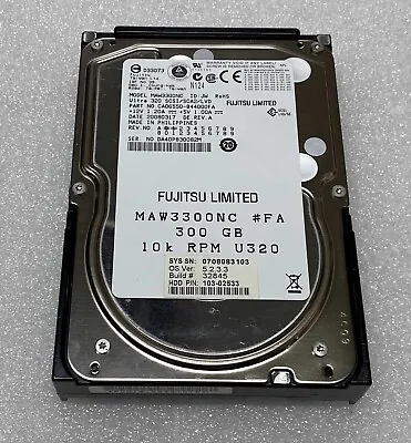 Fujitsu MAW3300NC 300GB 10K Ultra 320 SCSI 3.5  HDD Hard Drive • $34.01