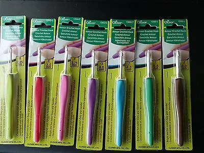 Clover Amour Aluminum Crochet Hooks B E F G 7 I J • $36.94