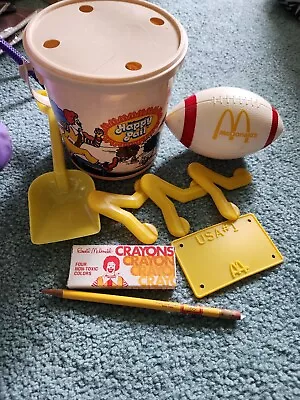 1984 McDonalds Toys Bucket And Shovel Olypics Xtra Items Inside Football • $9.99