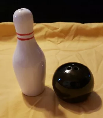 Bowling Ball And Pin Salt And Pepper Shaker Set And Original Box  • $6.99