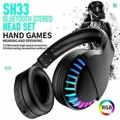 $44.09 • Buy Bluetooth Gaming Headset RGB Backlit Computer Earphones Stereo With Deep Bass AU