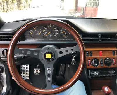 Wooden Mstyle Steering Wheel With Momo Horn Button Wood Steering Wheel • $119