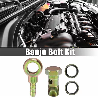 1Set M14x1.5 Banjo Bolt Kit With Copper Washers For Motorcycle Bronze Tone • $11.03