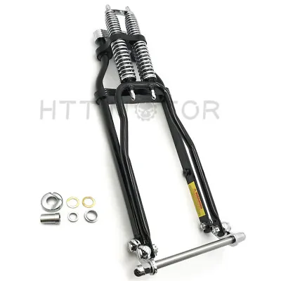 Black Springer Front End -4  Under Stock Length Wishbone For Harley & Custom New • $578.10