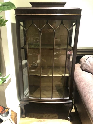 £52 • Buy Antique Mahogany Glazed Display Cabinet 1920s