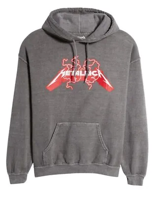 Official Rock Band Metallica Graphic Hoodie In Solid Charcoal Grey New • $26.99